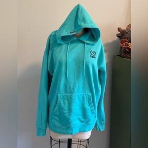Dixxon Flannel Co Teal Hoodie with Embroidered Logo